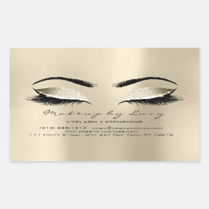 Pegatina Rectangular Extensión Lash maquillaje Belleza Champaigne Purpu