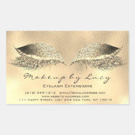 Pegatina Rectangular Extensión Lash maquillaje Belleza Oro Purpurina Me