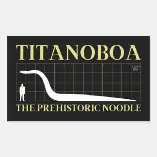 Pegatina Rectangular Extinción de Titanoboa Fideicomiso prehistórico de