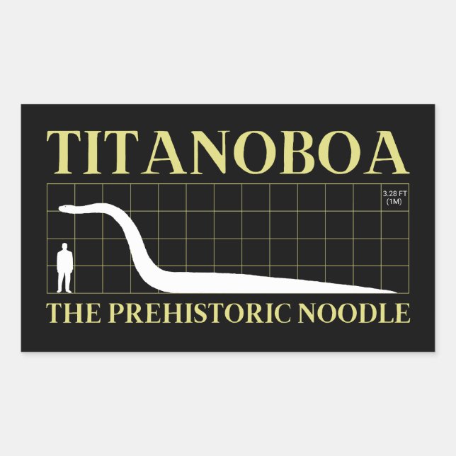 Pegatina Rectangular Extinción de Titanoboa Fideicomiso prehistórico de (Anverso)