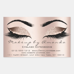 Pegatina Rectangular Eyelash Extensión Makeup Salón De Belleza Microbla