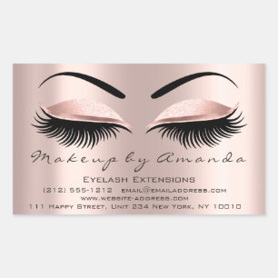 Pegatina Rectangular Eyelash Extensión maquillaje Belleza Rosa Microbla