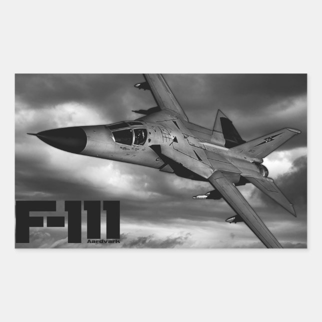 Pegatina Rectangular F-111 Aardvark (Anverso)