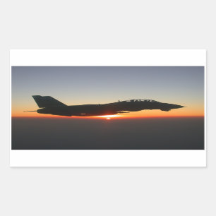 Pegatina Rectangular F 14 Tomcat Fighter Jet