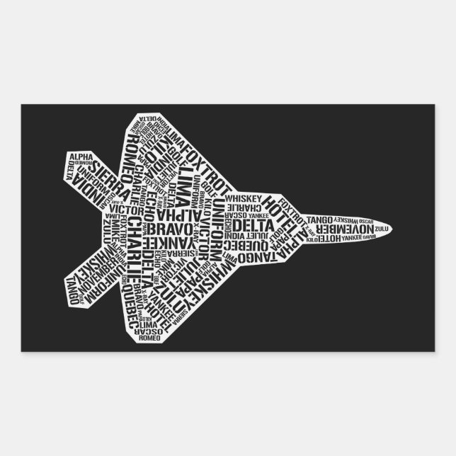 Pegatina Rectangular F-22 Raptor Jet Plane - Pegatinas patrióticos (Anverso)