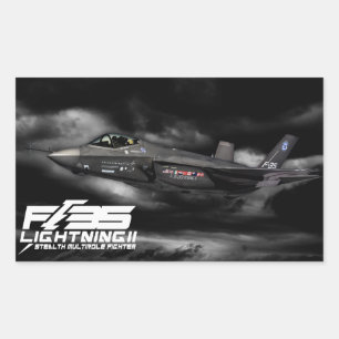 Pegatina Rectangular F-35 Lightning II
