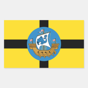 Pegatina Rectangular F lag of Wellington City, New Zealand Magnet