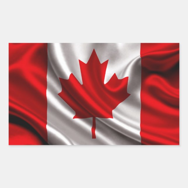 Pegatina Rectangular Fabric de banderas de Canadá (Anverso)