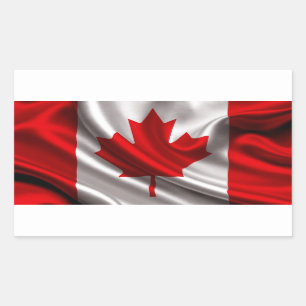 Pegatina Rectangular Fabric de banderas de Canadá