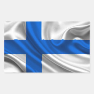 Pegatina Rectangular Fabric de banderas de Finlandia
