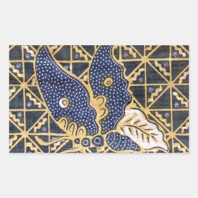 Pegatina Rectangular Fabric de mariposa (Anverso)