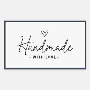 Pegatina Rectangular Fabricado a mano con amor Cocina artesanal