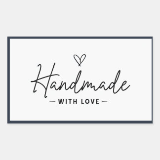 Pegatina Rectangular Fabricado a mano con amor Cocina artesanal