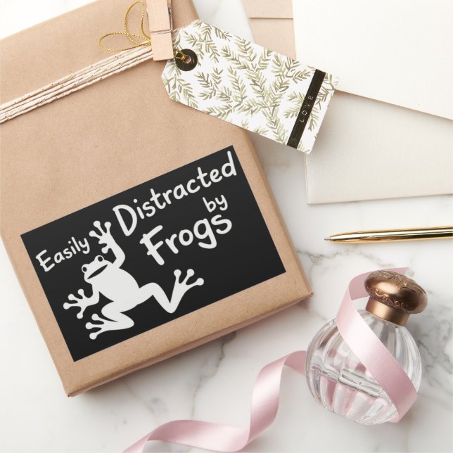 Pegatina Rectangular Fácilmente Distraído Por Ranas Animales Ranas Mamá (Regalar)