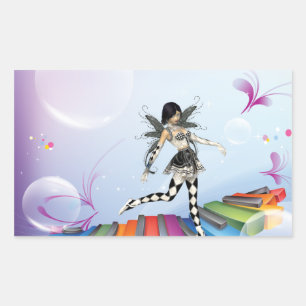 Pegatina Rectangular Faerie Musical Keyboard