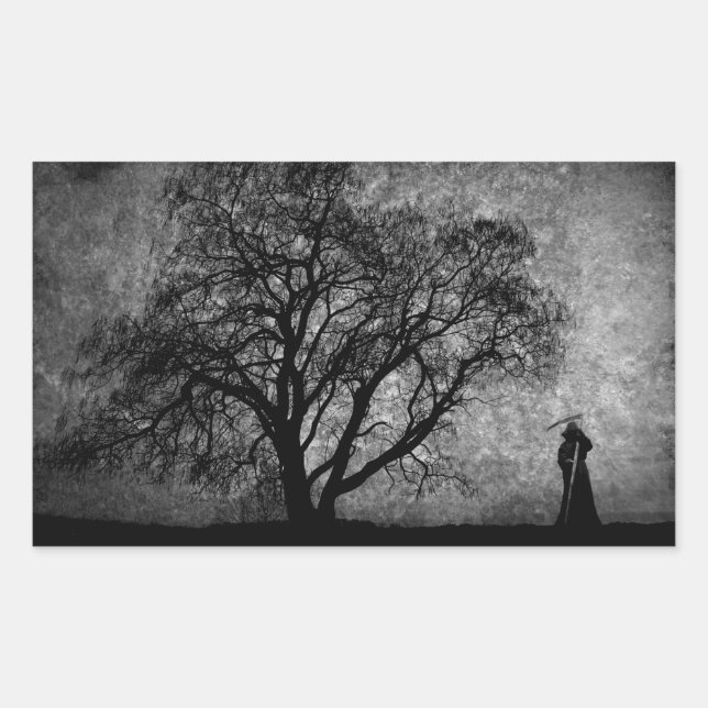 Pegatina Rectangular Falln Grim Reaper Boundaries Original Art Entre (Anverso)