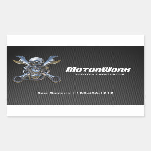 Pegatina Rectangular Falsa fibra de carbono Motorworks