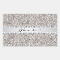 Falsas lentejuelas de plata y diamantes