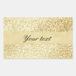 Pegatina Rectangular Falso purpurina de lujo del oro personalizado
