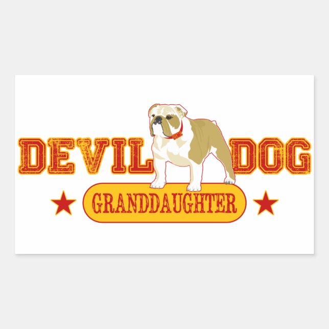 Pegatina Rectangular Familia de perros malvados (Anverso)