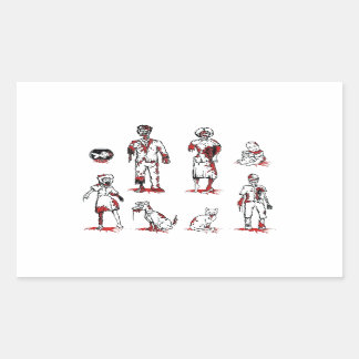 Pegatina Rectangular Família Zumbi