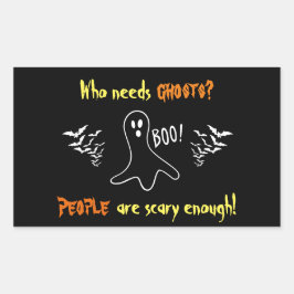 Pegatina Rectangular Fantasma vs. personas