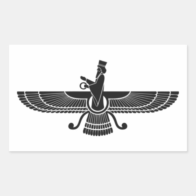 Pegatina Rectangular Faravahar (Anverso)