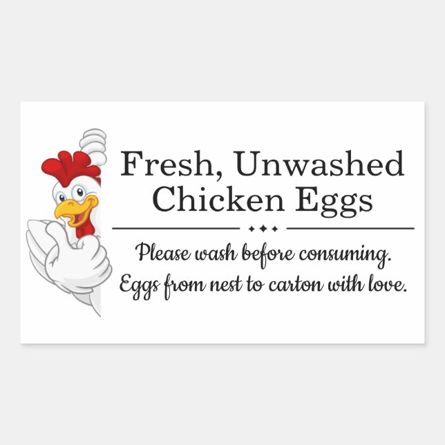 Pegatina Rectangular Farm Fresh Eggs | Monogram Egg Carton (Anverso)