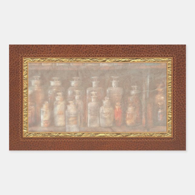 Pegatina Rectangular Farmacia - El Conjunto Químico (Anverso)