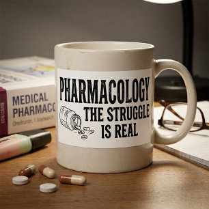 Pegatina Rectangular Farmacología La Lucha Es Real Divertido Farmacia