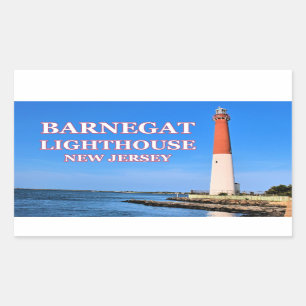 Pegatina Rectangular Faro Barnegat, Pegatinas de Nueva Jersey