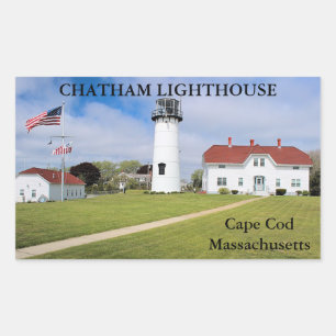 Pegatina Rectangular Faro Chatham, Massachusetts de Cape Cod