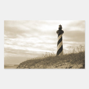 Pegatina Rectangular Faro de Cape Hatteras