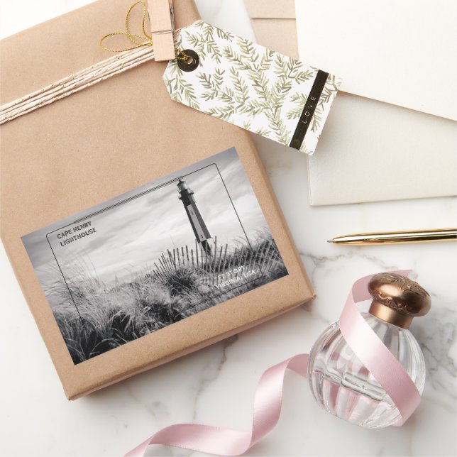 Pegatina Rectangular Faro de Cape Henry (Regalar)