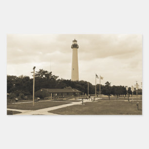 Pegatina Rectangular Faro de Cape May
