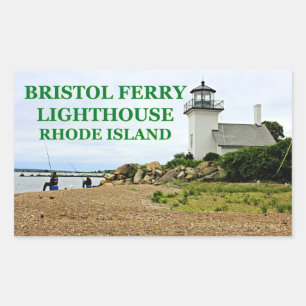Pegatina Rectangular Faro de ferris Bristol, Isla Rhode