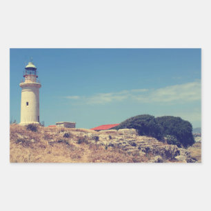 Pegatina Rectangular Faro de Paphos
