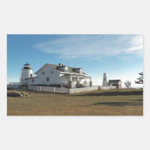 Pegatina Rectangular Faro de Pemaquid Point 11