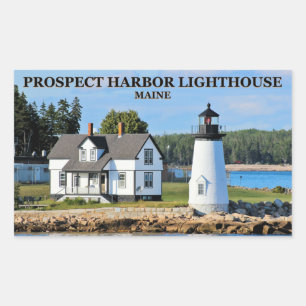 Pegatina Rectangular Faro de Prospect Harbor, Maine