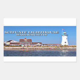 Pegatina Rectangular Faro de Scituate, Massachusetts