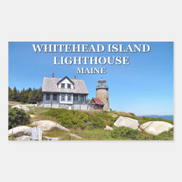 Pegatina Rectangular Faro de Whitehead Island, Maine