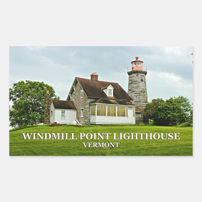Pegatina Rectangular Faro de Windmill Point, Pegatinas de Vermont (Anverso)