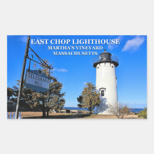 Pegatina Rectangular Faro East Chop, Pegatinas de Massachusetts