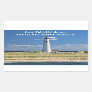 Pegatina Rectangular Faro Great Point, Nantucket, Pegatinas de MAMÁES