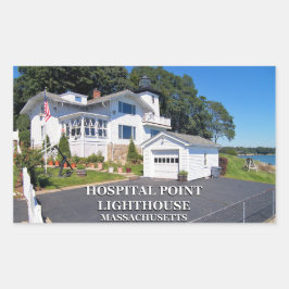 Pegatina Rectangular Faro Hospital Point, Massachusetts