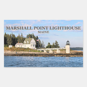 Pegatina Rectangular Faro Marshall Point, Pegatinas de Maine