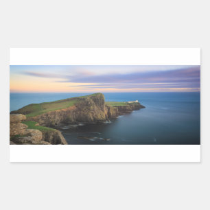 Pegatina Rectangular Faro Neist Point en Skye al atardecer
