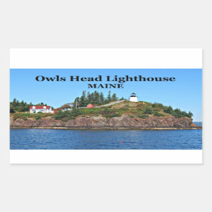 Pegatina Rectangular Faro Owls Head, Pegatinas Maine