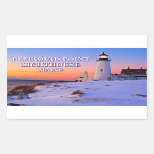 Pegatina Rectangular Faro Pemaquid Point, Maine