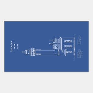 Pegatina Rectangular Faro Point Wilson - Washington - AD